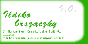 ildiko orszaczky business card